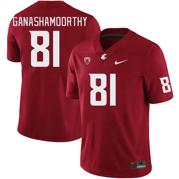 Washington State Cougars #81 Branden Ganashamoorthy College Football Jerseys Stitched Sale-Crims